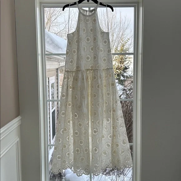 Madewell Aubriella Dress Embroidered Drop-Waist Maxi Dress Floral Eyelet XS NEW - Picture 12 of 14